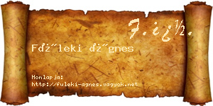 Füleki Ágnes névjegykártya